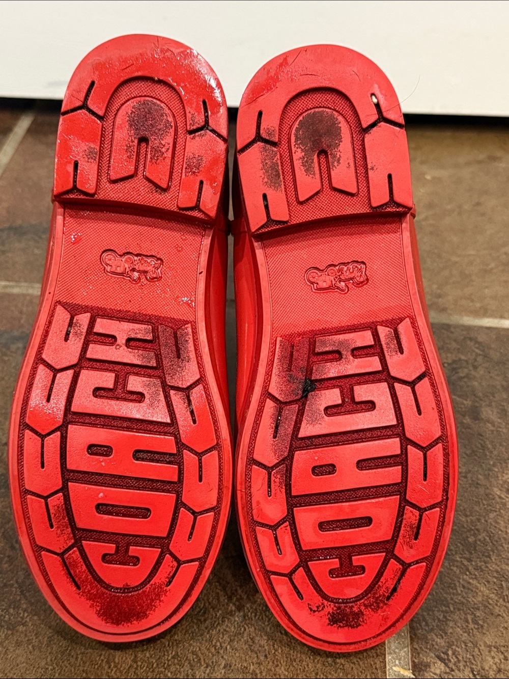 Coach Signature Short Rain Boots Red C16179 - Picture 6 of 12